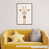 Quadro Infantil Girafa Moderna Amarelo