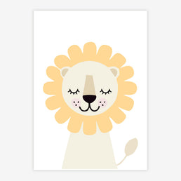 Quadro Infantil Leão Moderno Amarelo
