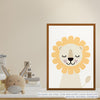 Quadro Infantil Leão Moderno Amarelo