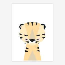 Quadro Infantil Tigre Moderno Amarelo
