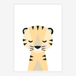 Quadro Infantil Tigre Moderno Amarelo