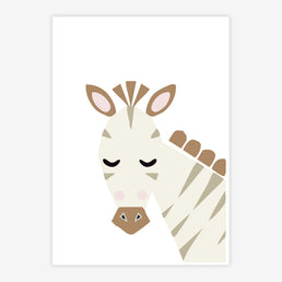 Quadro Infantil Zebra Moderna Bege