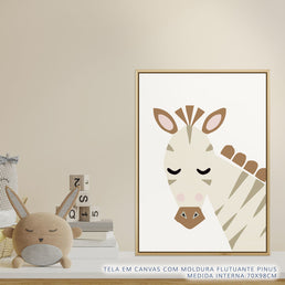 Quadro Infantil Zebra Moderna Bege