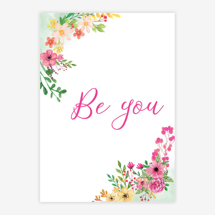 Quadro Infantil Tropical Be You Rosa