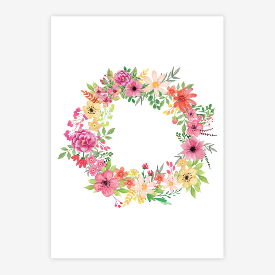 Quadro Infantil Tropical Guirlanda Rosa