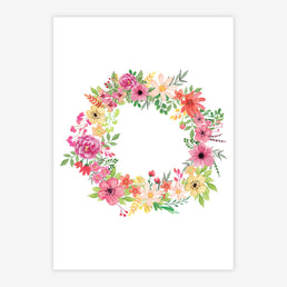 Quadro Infantil Tropical Guirlanda Rosa