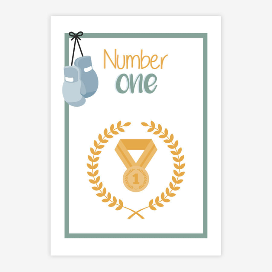 Quadro Infantil Number One Amarelo