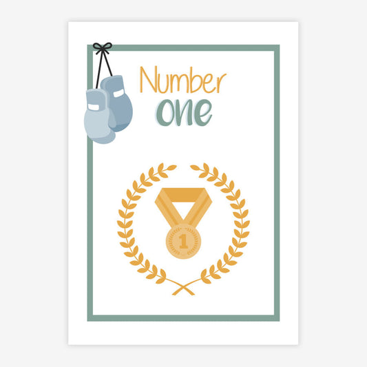 Quadro Infantil Number One Amarelo