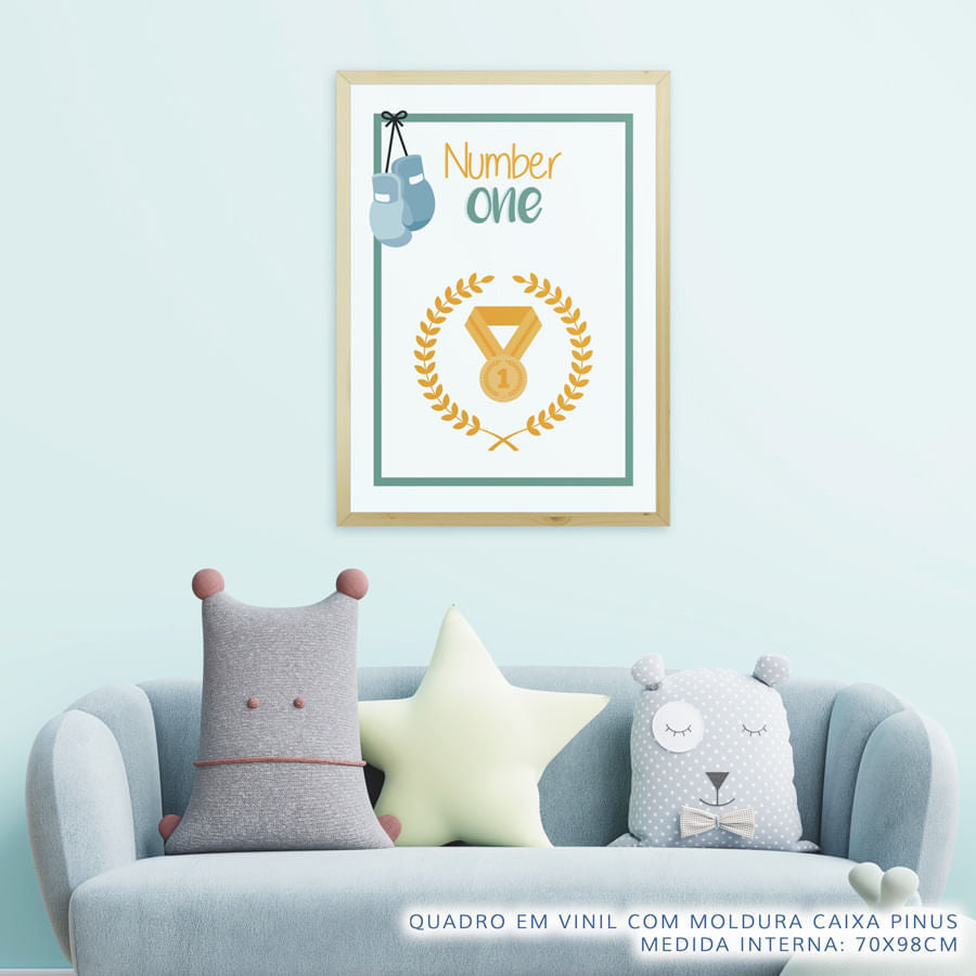 Quadro Infantil Number One Amarelo
