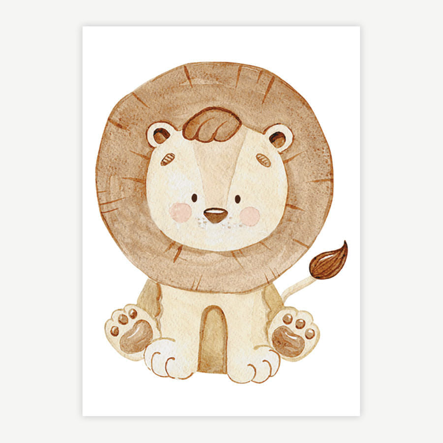 Quadro Infantil Selva Leão Color