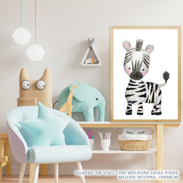 Quadro Infantil Selva Zebra Color