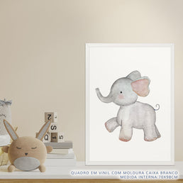 Quadro Infantil Selva Elefante Color