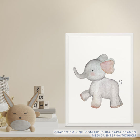 Quadro Infantil Selva Elefante Color