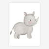 Quadro Infantil Selva Rinoceronte Color