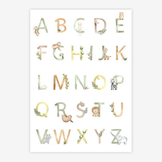 Quadro Infantil Selva ABC Color