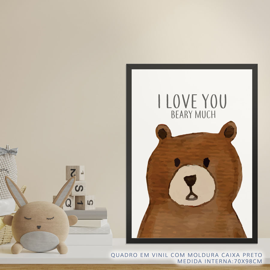 Quadro Infantil Urso Marrom