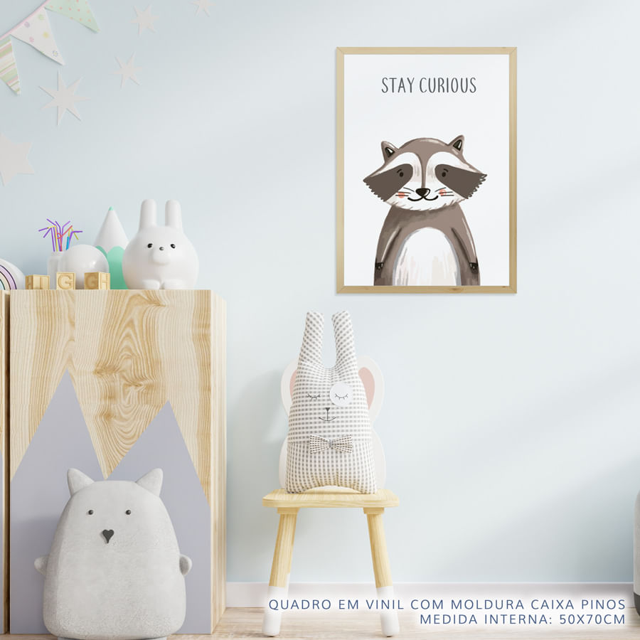 Quadro Infantil Esquilo Cinza