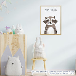 Quadro Infantil Esquilo Cinza