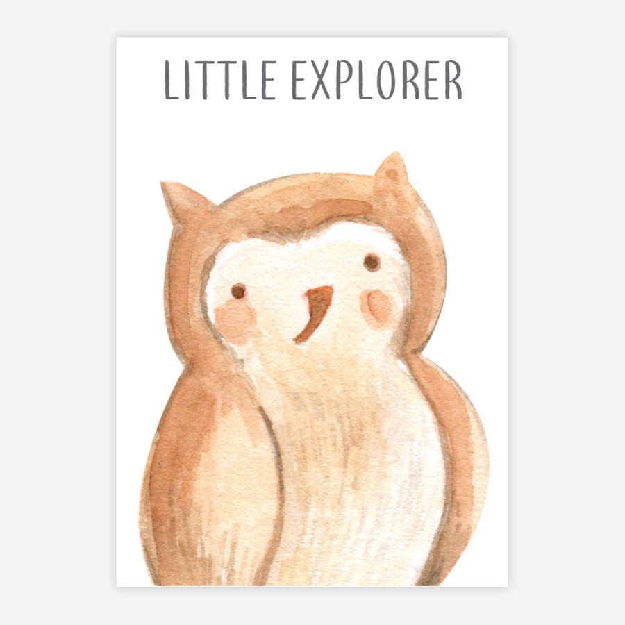 Quadro Infantil Coruja Laranja