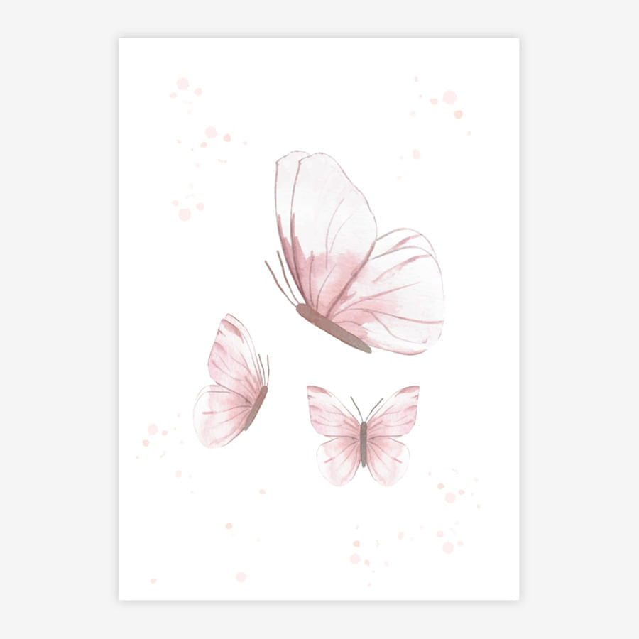 Quadro Infantil Jardim Borboletas Rosa