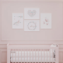 Quadro Infantil Jardim Galho a Esquerda Rosa