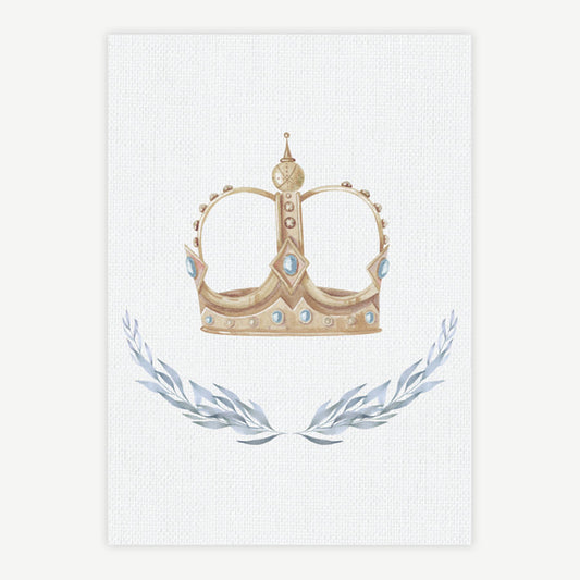 Quadro Infantil Coroa Aquarela Azul