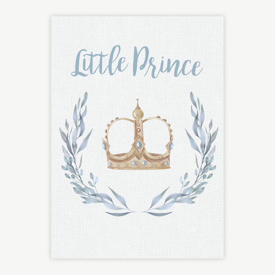 Quadro Infantil Monograma Aquarela Azul