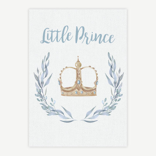 Quadro Infantil Monograma Aquarela Azul