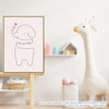 Quadro Infantil Elefante Love Yourself Rosa