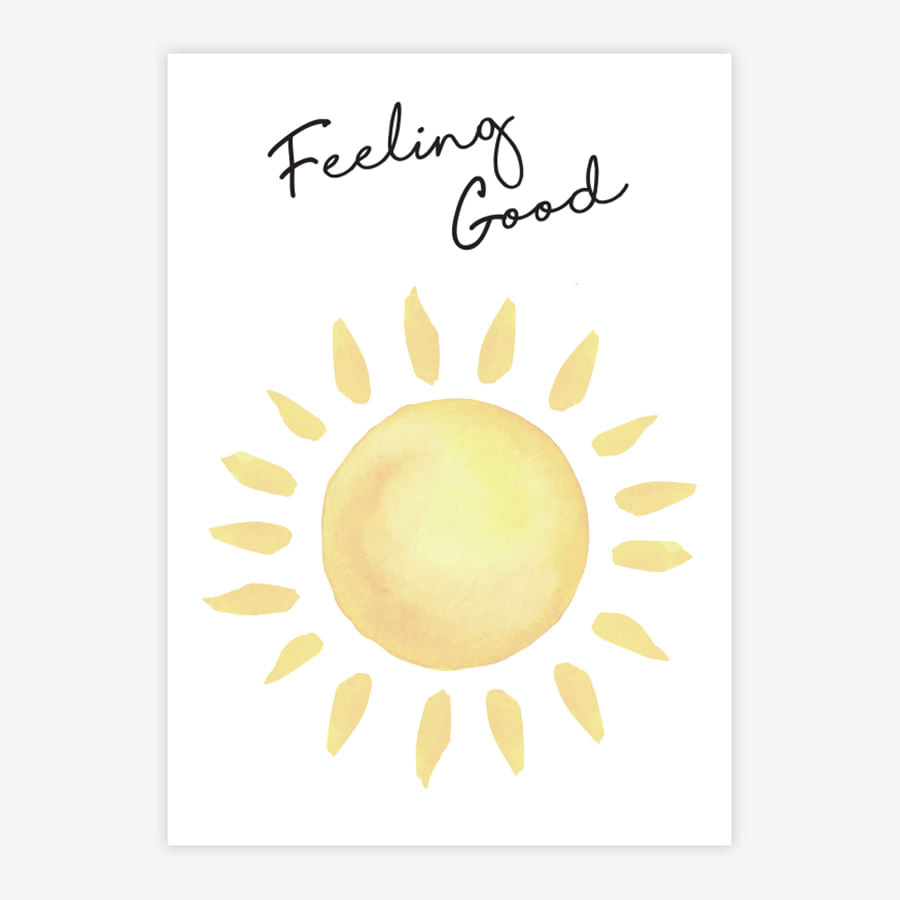 Quadro Infantil Sol Feeling Good Amarelo