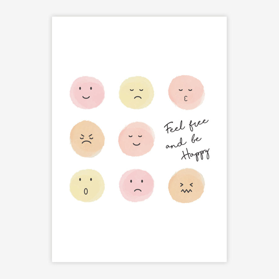 Quadro Infantil Feel Free and Be Happy Rosa