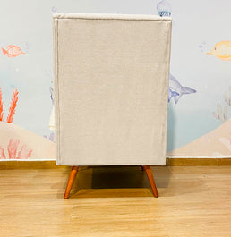 Poltrona de Amamentação Viena com Puff Linho Bege