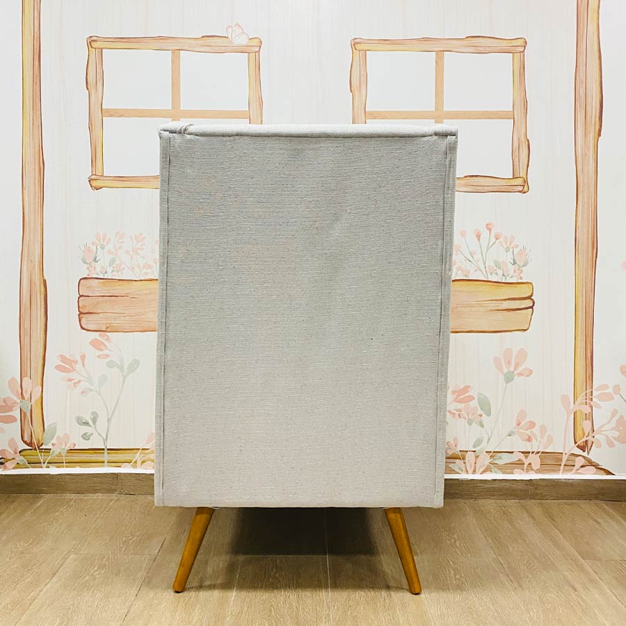 Poltrona de Amamentação Viena com Puff Linho Cinza