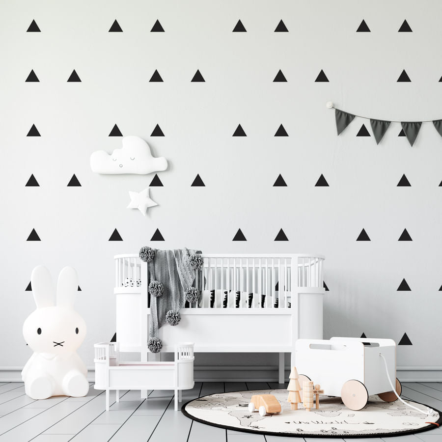 Papel de Parede Infantil Triângulo Grande Preto