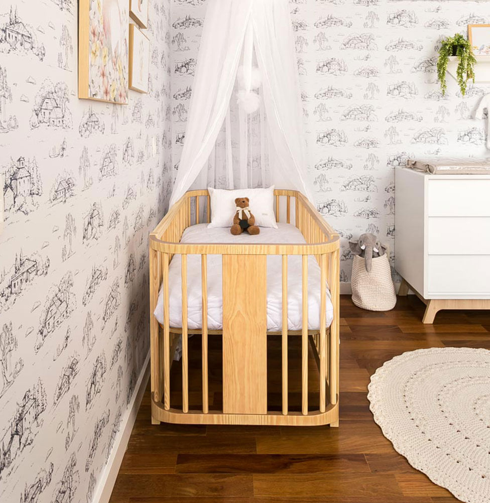 Berço Raika 3 em 1 - Madeira Clara