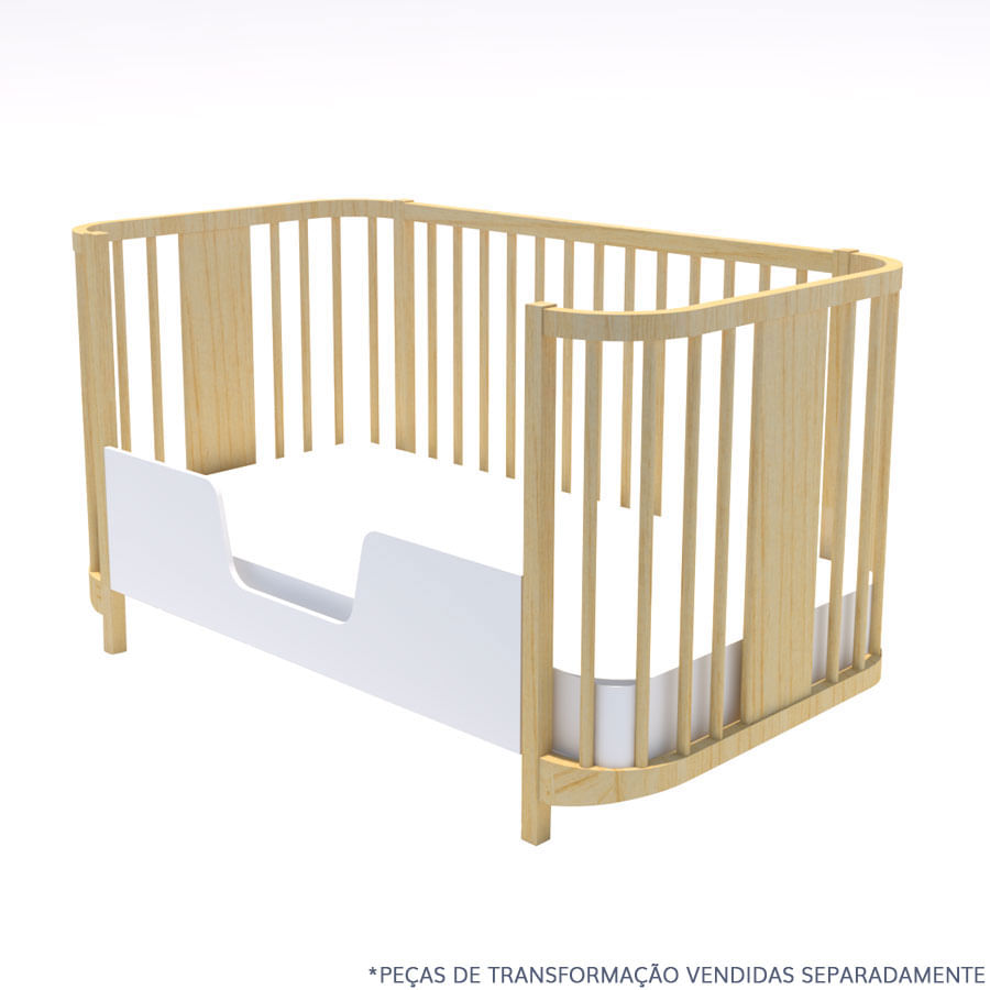 Berço Raika 3 em 1 - Madeira Clara