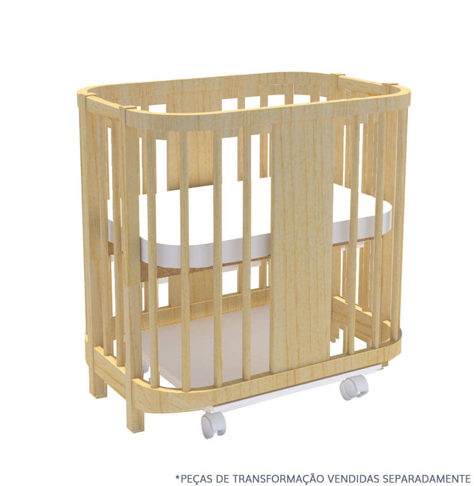 Berço Raika 3 em 1 - Madeira Clara