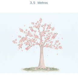 Papel de Parede Infantil Árvore de Cerejeira Azul - Mural