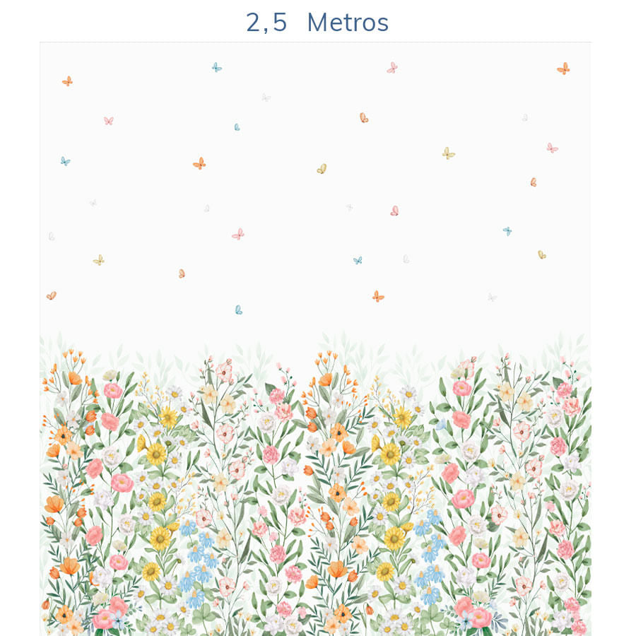 Papel de Parede Infantil Flores do Campo - Mural