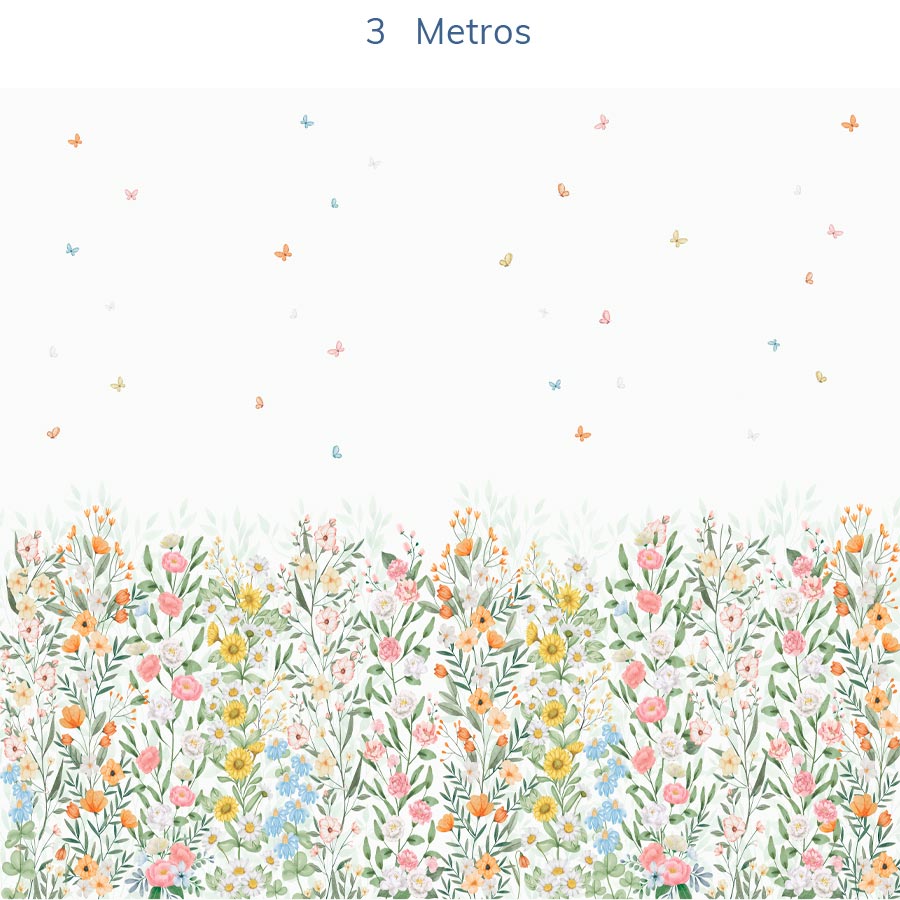 Papel de Parede Infantil Flores do Campo - Mural