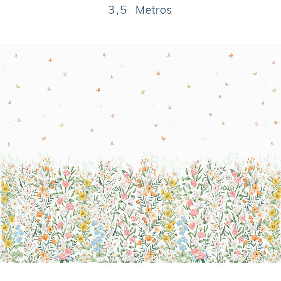 Papel de Parede Infantil Flores do Campo - Mural