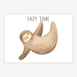 Quadro Infantil Preguiça Bege