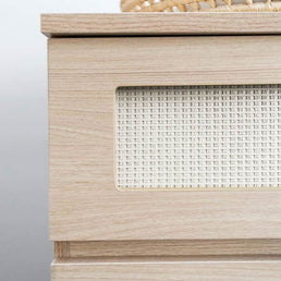 Cômoda de Bebê Haus Nature com Palha e 4 Gavetas Carvalho 110cm