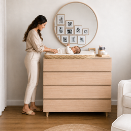 Cômoda de Bebê Haus Nature 4 Gavetas Carvalho 110cm