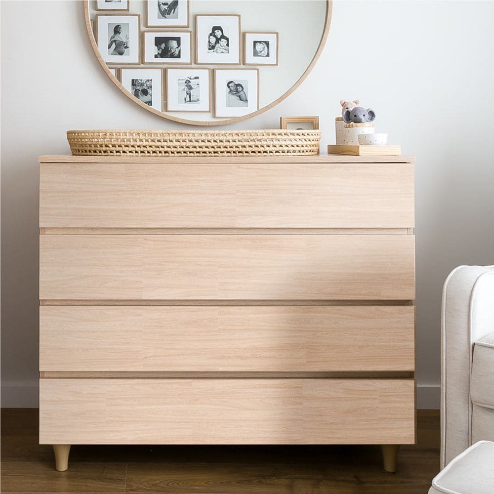 Cômoda de Bebê Haus Nature 4 Gavetas Carvalho 110cm