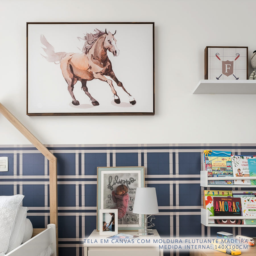 Quadro Infantil Cavalo Bege