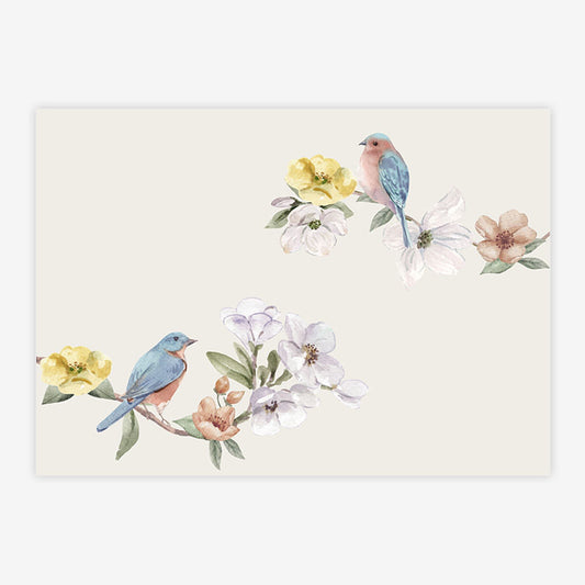 Quadro Infantil Pássaros Bege