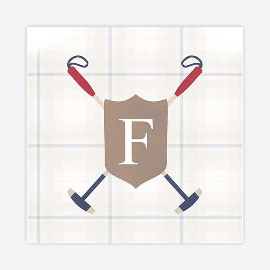 Quadro Infantil Polo Quadrado Bege