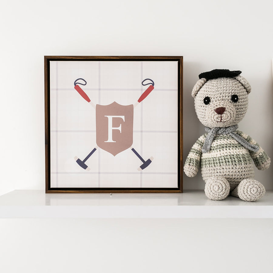Quadro Infantil Polo Quadrado Bege