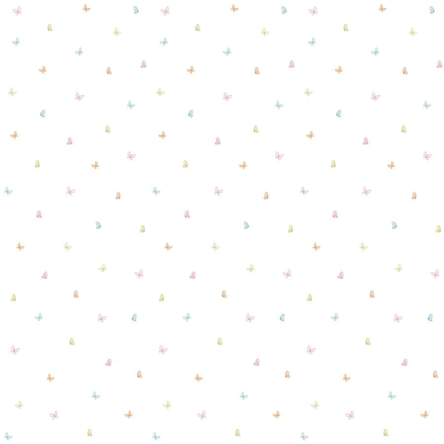 Papel de Parede Infantil Borboletas Flores do Campo